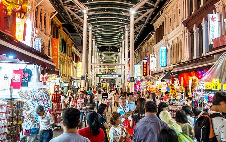 Chinatown tempat beli oleh oleh murah di Singapura