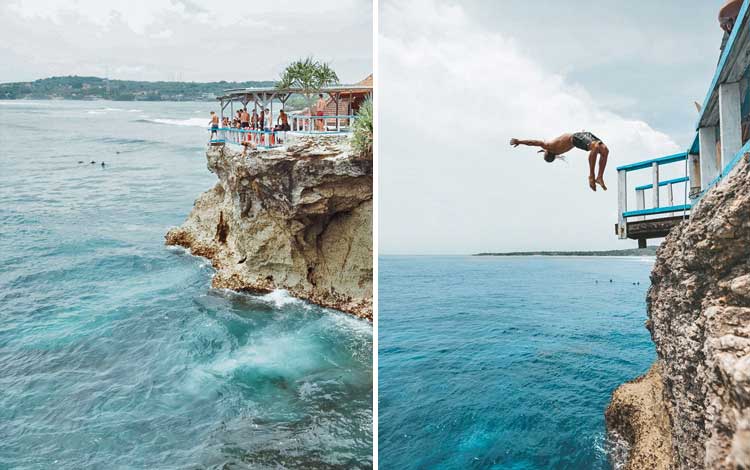 Tempat wisata terbaru di Bali - Clift Jump Point Nusa Ceningan