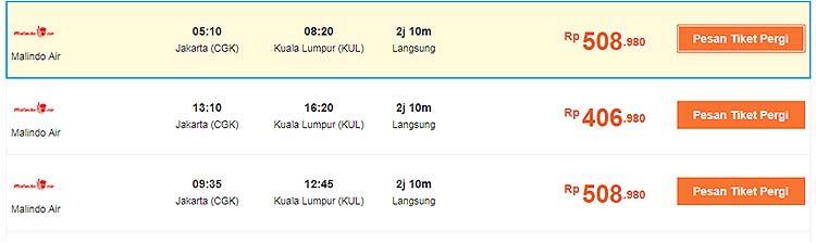 Tiket pesawat murah ke Malaysia