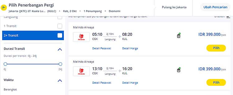Tiket pesawat murah ke Malaysia